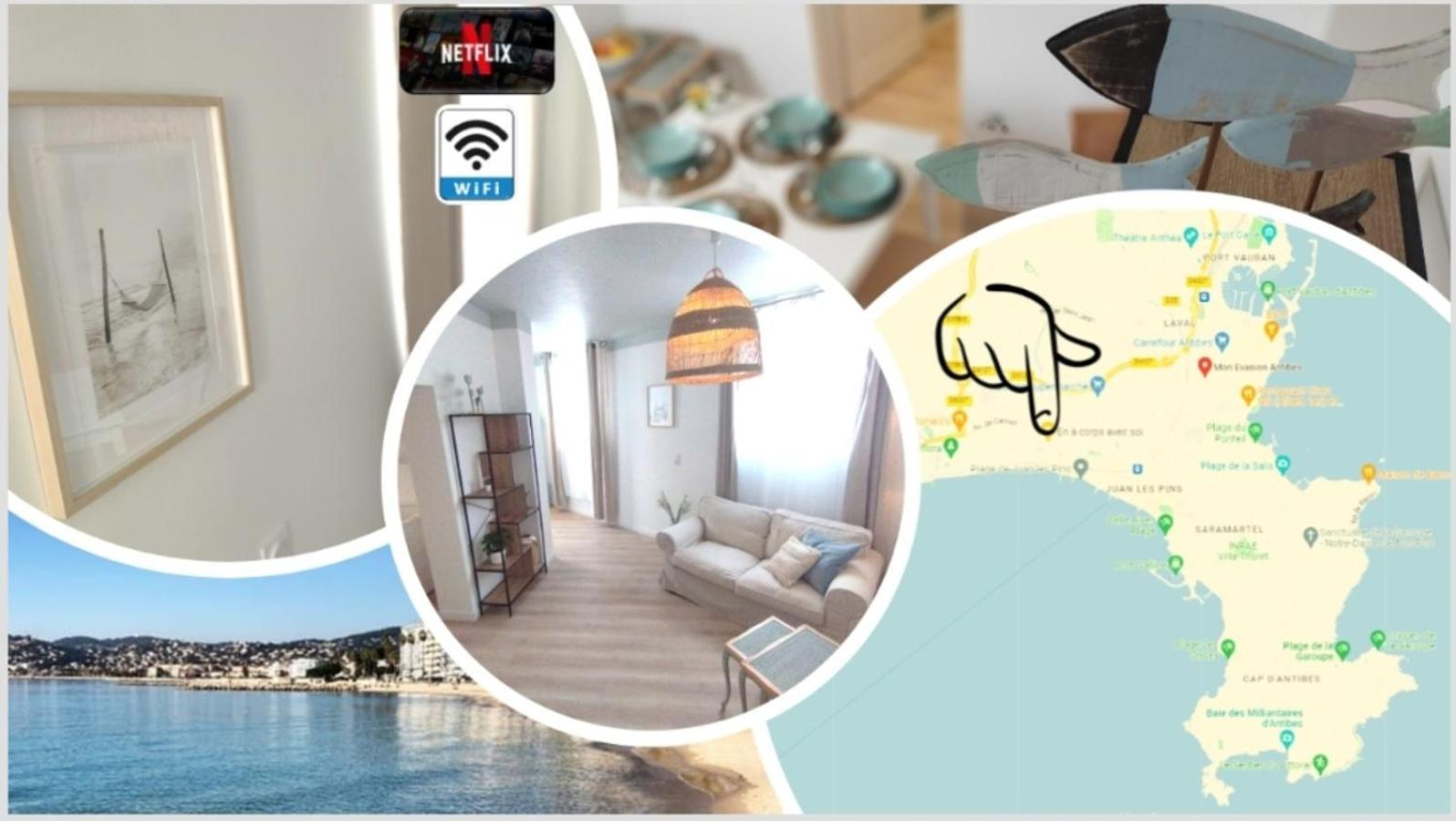 Plage & Confort 3 Pieces Parking Clim Et Wifi Antibes Exteriör bild